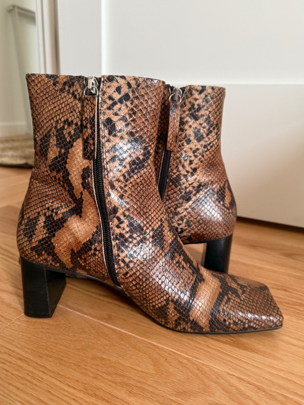 ASOS Faux Snakeskin Boots - Size 7